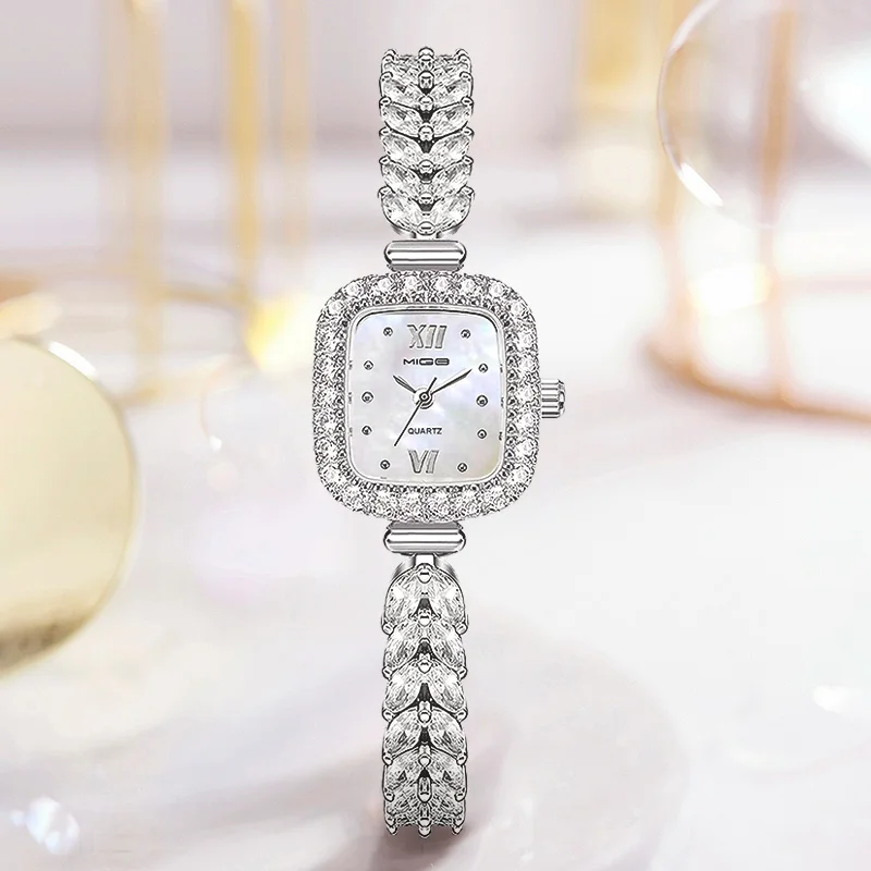 MIGE Original Miyota Quartz Woman Watch Waterproof Ladies Wristwatch Fashion Diamond Crystal Strap Watch For Women