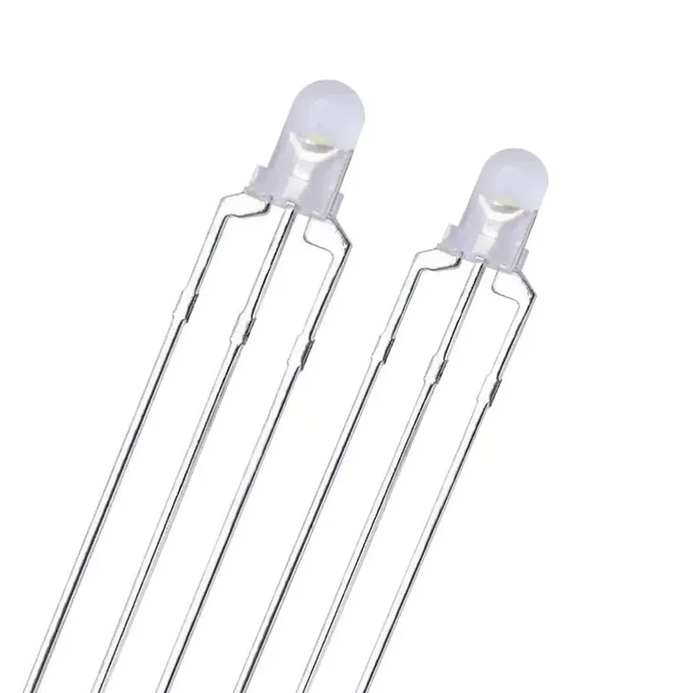 NEW 50pcs/LOT LED F3 Diffused Blue Red Common Cathode Anode 3P Round 3 mm Bi-Color LED Diode KIT