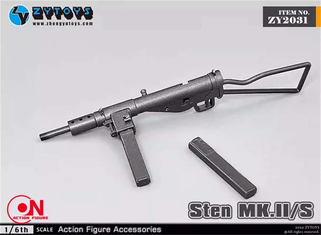 ZYTOYS 1/6 مقياس ZY2031 Sten MK.II/S رشاشات البنادق سلاح نموذج المشهد الملحقات صالح 12 ''الجندي عمل الشكل دمى الجسم #2