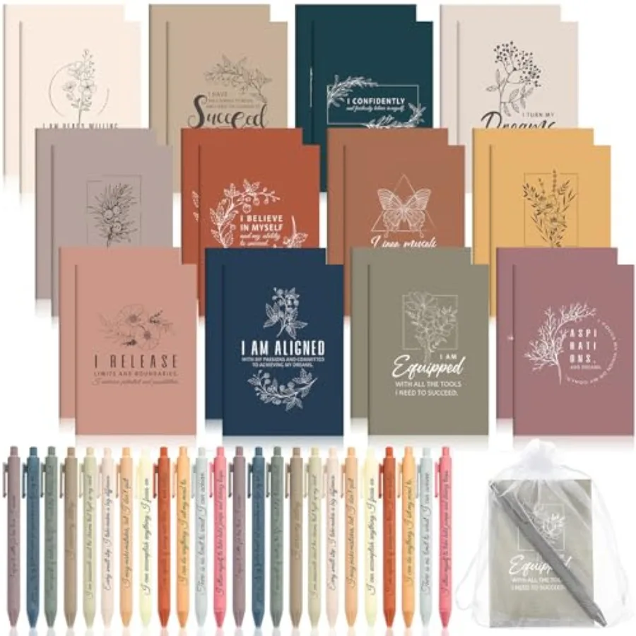

Pcs Positive Affirmation Gift Set Gratitude Notebooks with Pens Small Bags Motivational Encouragement Notepads Daily Affirmatio