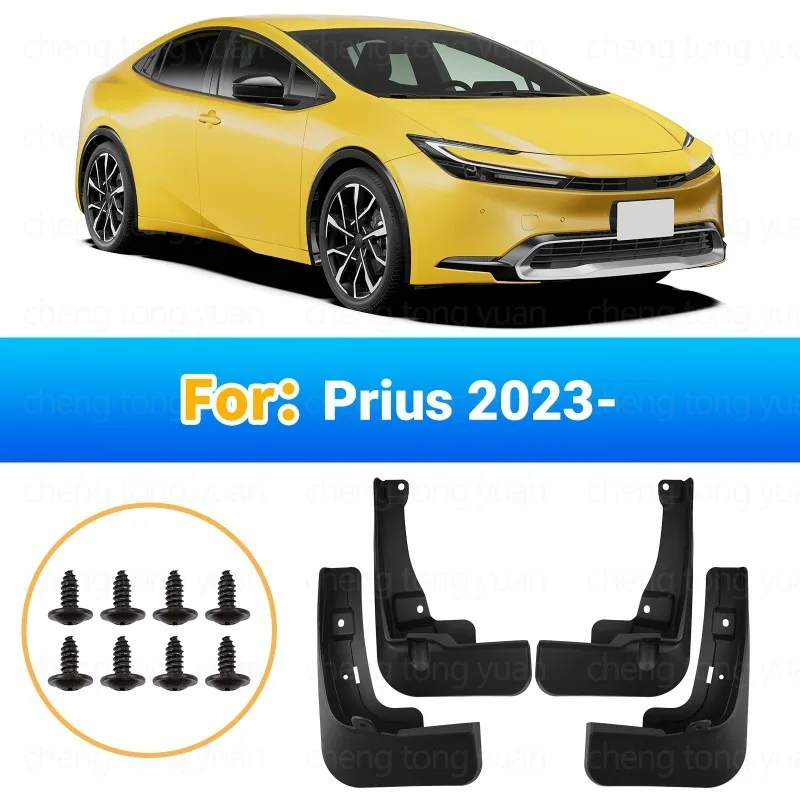 Auto Mudguards Fenders For Toyota Prius 2023-2026 Black ABS Exterior Car Accessories Tire For Protection Vehicle Decor