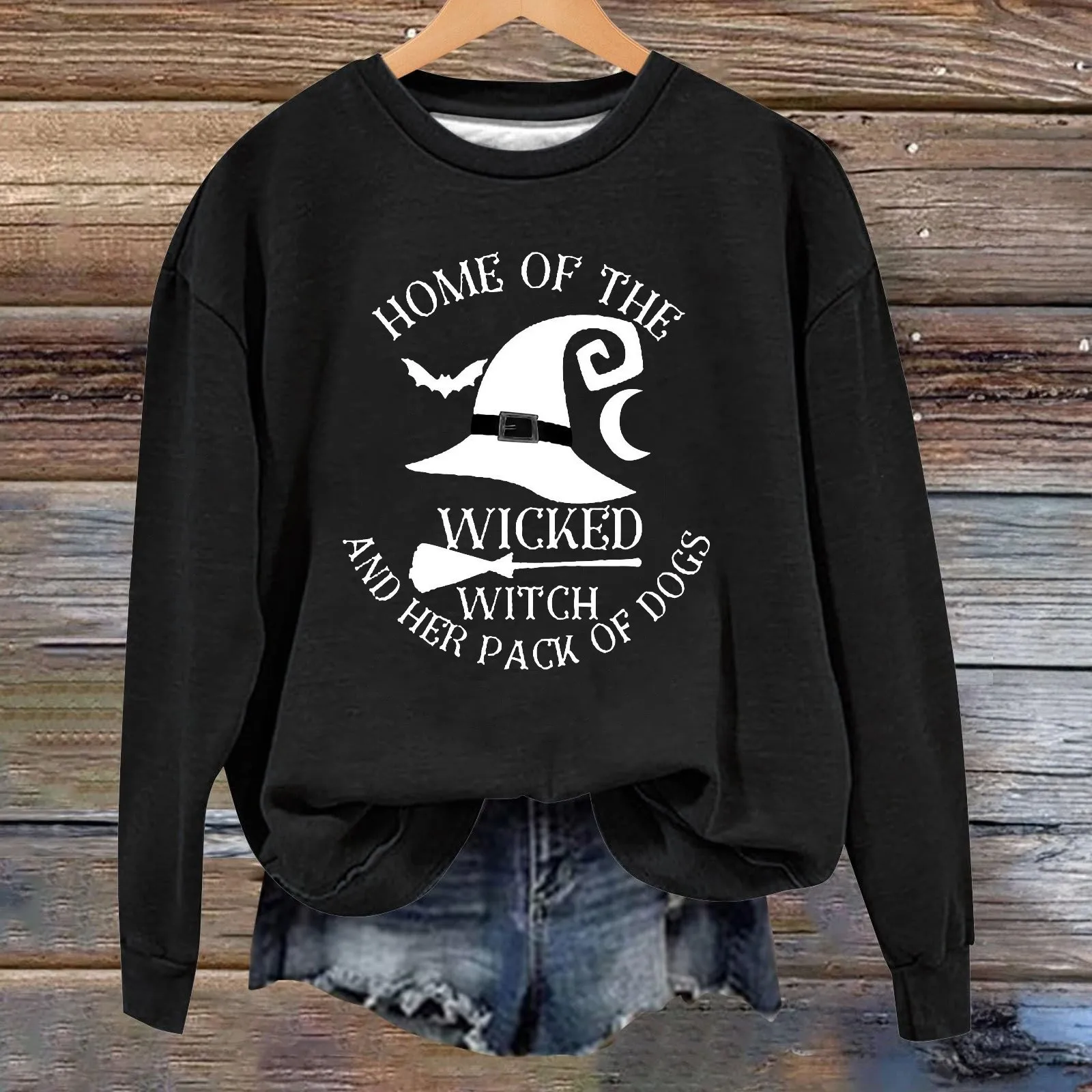 Herfst Heks Decoratie Grafische Sweatshirts Voor Vrouwen Sweatshirt Halloween Humor Pullover Zacht Bedrukt Tops Dames Sweatshirt