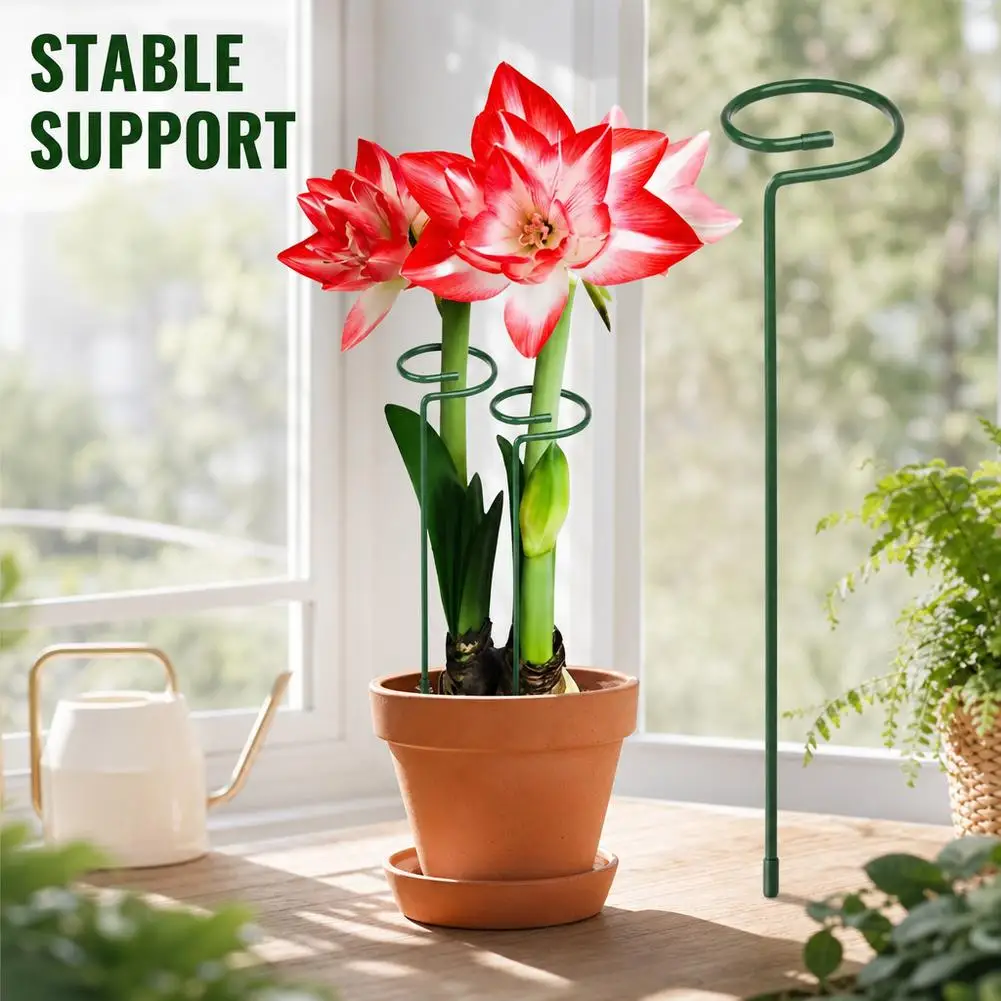 Metal Plant Support Rods Garden Flower Stem Climbing Stakes Rustproof Anti Dropping Holder Potted Trellis Reusable Tool