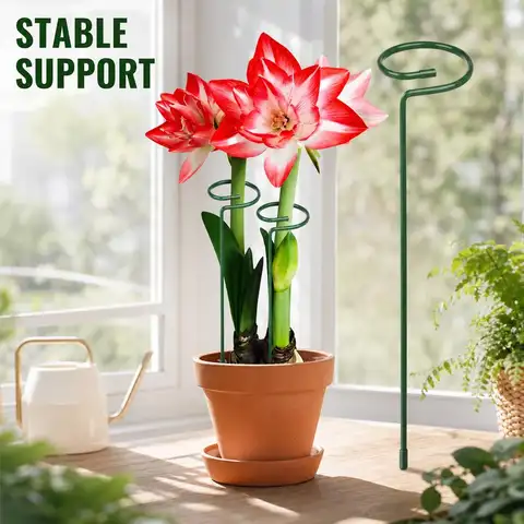 Metal Plant Support Rods Garden Flower Stem Climbing Stakes Rustproof Anti Dropping Holder Potted Trellis Reusable Tool