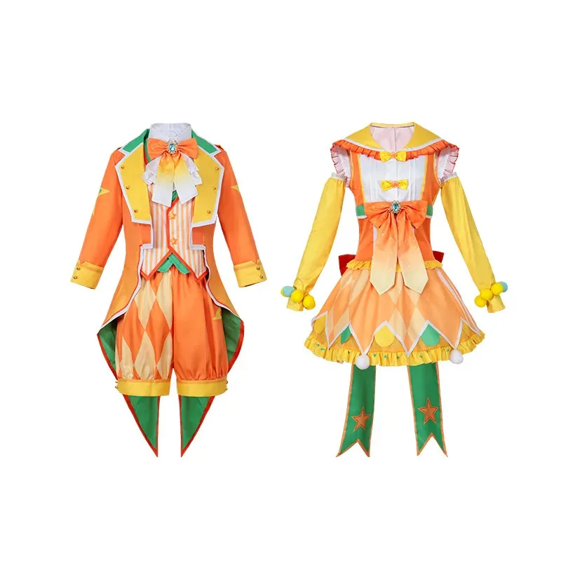 

Аниме игровой проект Sekai косплей певец Рен Лен косплей костюм платье косплей униформа Хэллоуин милое желтое платье костюм