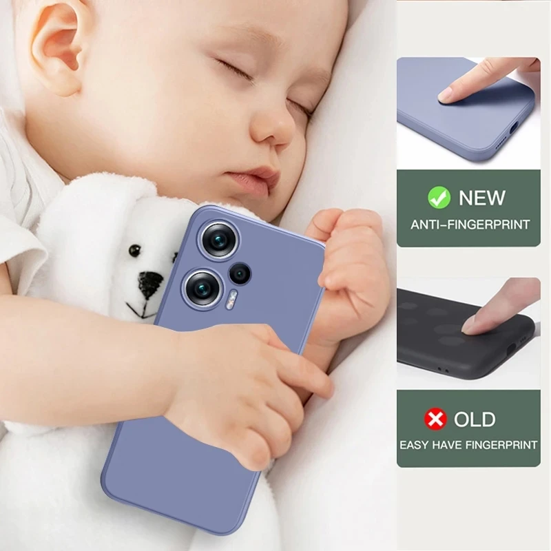 Poco F5 Pocof5 Case Square Liquid Silicone Soft Cover For Xiaomi Poco F5 F 5 Pocof5 F5Full Protection Phone Case Poco F5