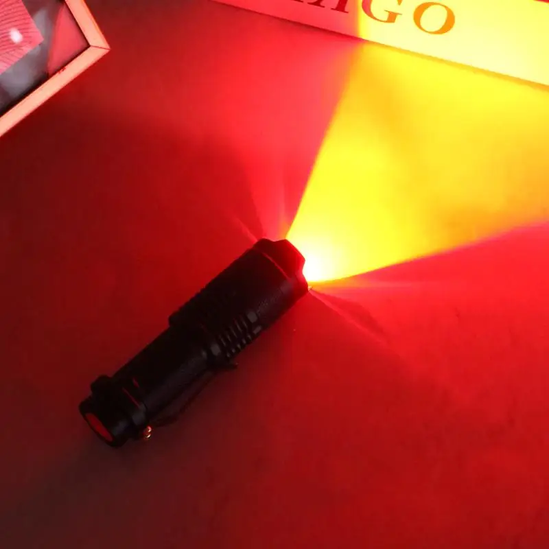 

1 Piece EDC Torch Lamp Lantern LED Red Beam Light Flashlight Against Deteriorating Eyesight Powerful Tactical Hunting Flashlight