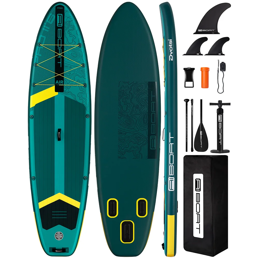 

AIBOAT Green SUP Waterproof Inflatable Paddle Board 11'6''x35''x6'' Adult Standing Style Aquatic Fishing With Accessories SUB