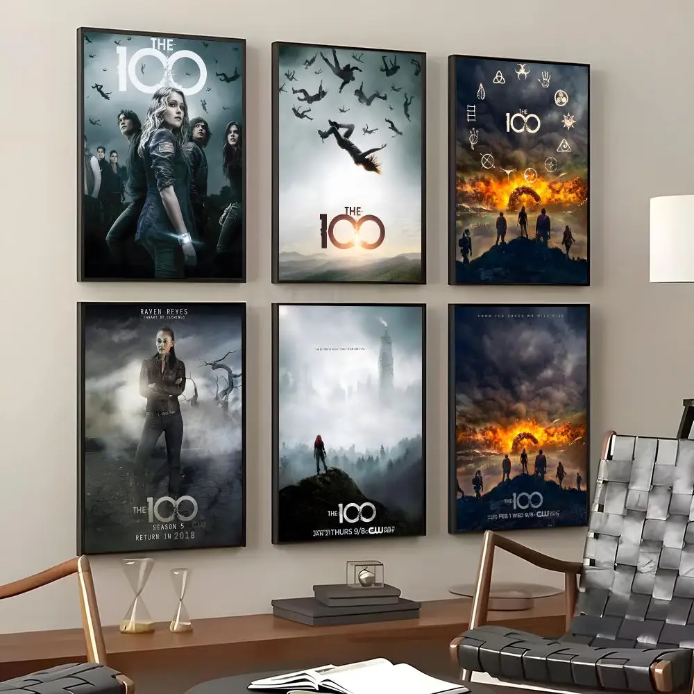 TV Series The 100 Poster Self-Adhesive Waterproof Wall Stickers, Coffee Bar Home Wall Decor