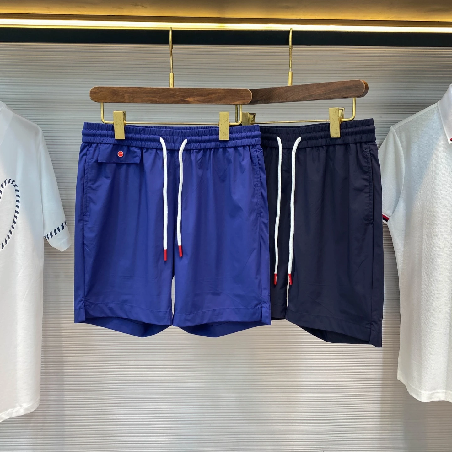 KITON spring and summer new men's light and thin technology woven fabric drawstring shorts