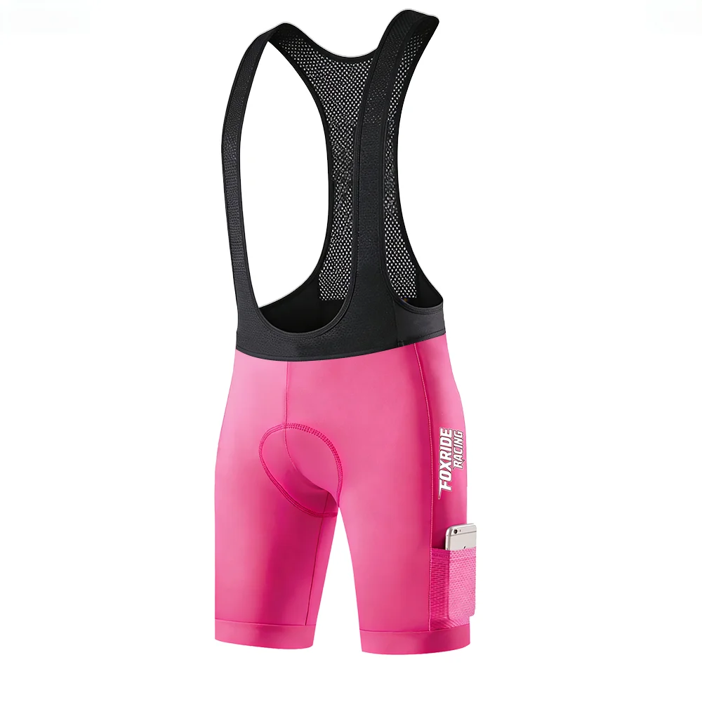 FOXRIDE RACING Culottes de Ciclismo con Almohadillas de Gel para Hombre y Mujer, Pantalones Cortos de Bicicleta MTB, Culottes Rosas, Calzas Ciclismo Mujer