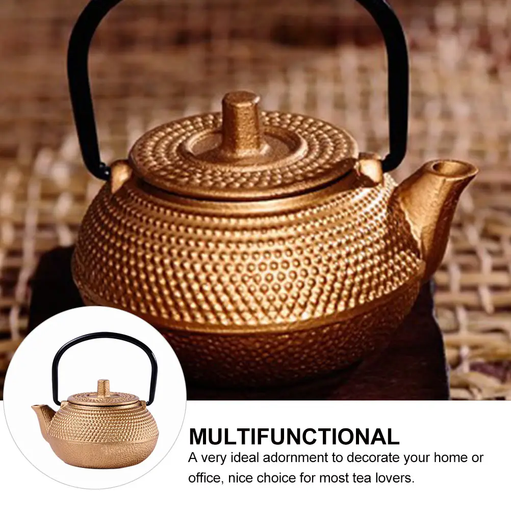 

Mini Iron Kettle Tea Set Black Cast Stovetop Teapot Decorative Small Rustproof Healthy Kitchen Bar Utensils Mini Teapot