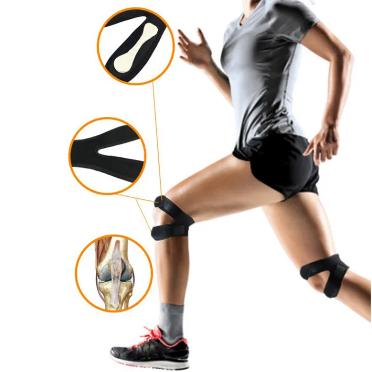 Tcare sport ginocchiera doppio rotuleo ginocchio rotula tendine supporto cinturino Brace Pad Protector Open Knee Wrap Band Fitness Men nuovo