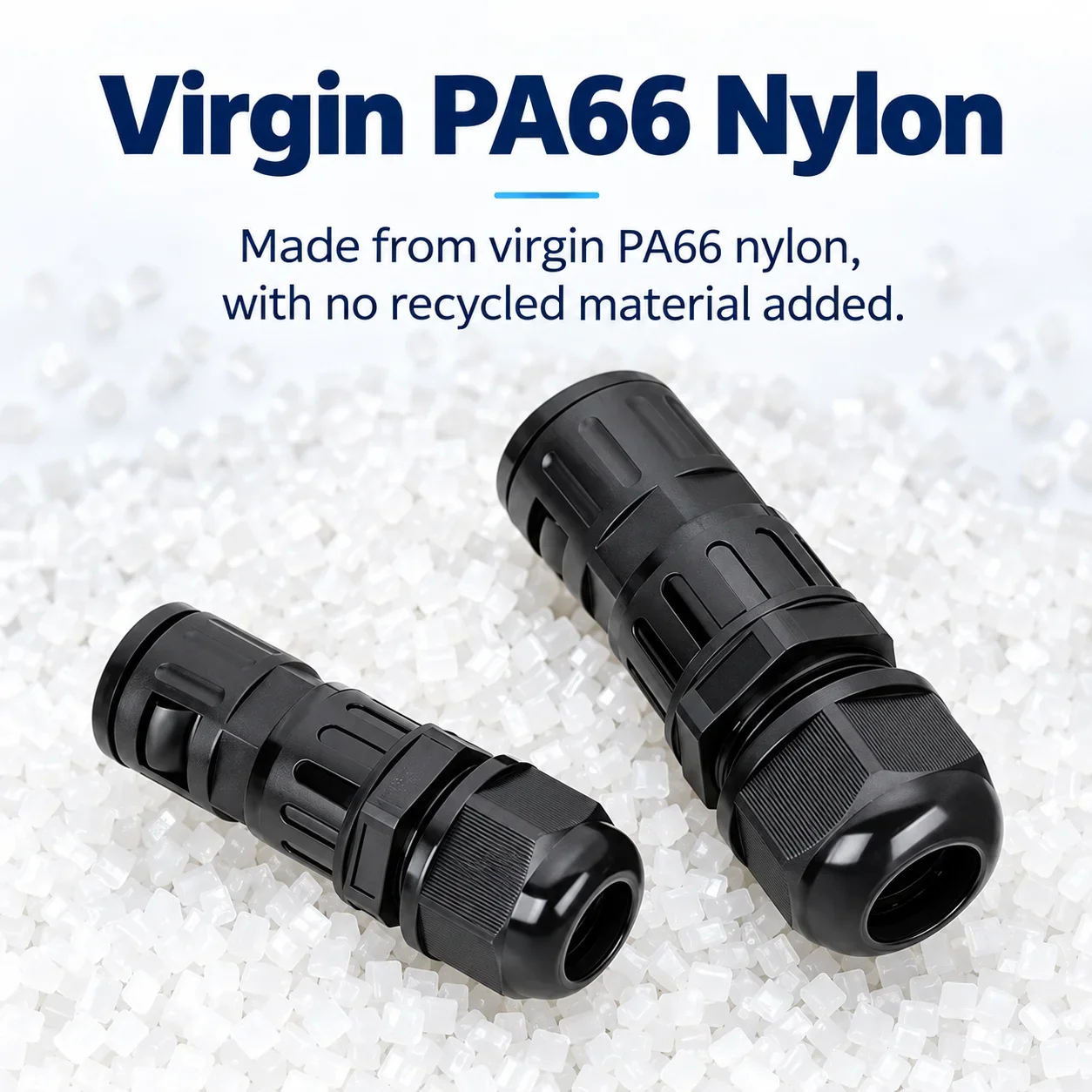 10Pcs PA66 Nylon Waterproof Quick Gland Cable Bellows Butt Joint Tensile Locking Head Straight Hose for Secure Cable Management
