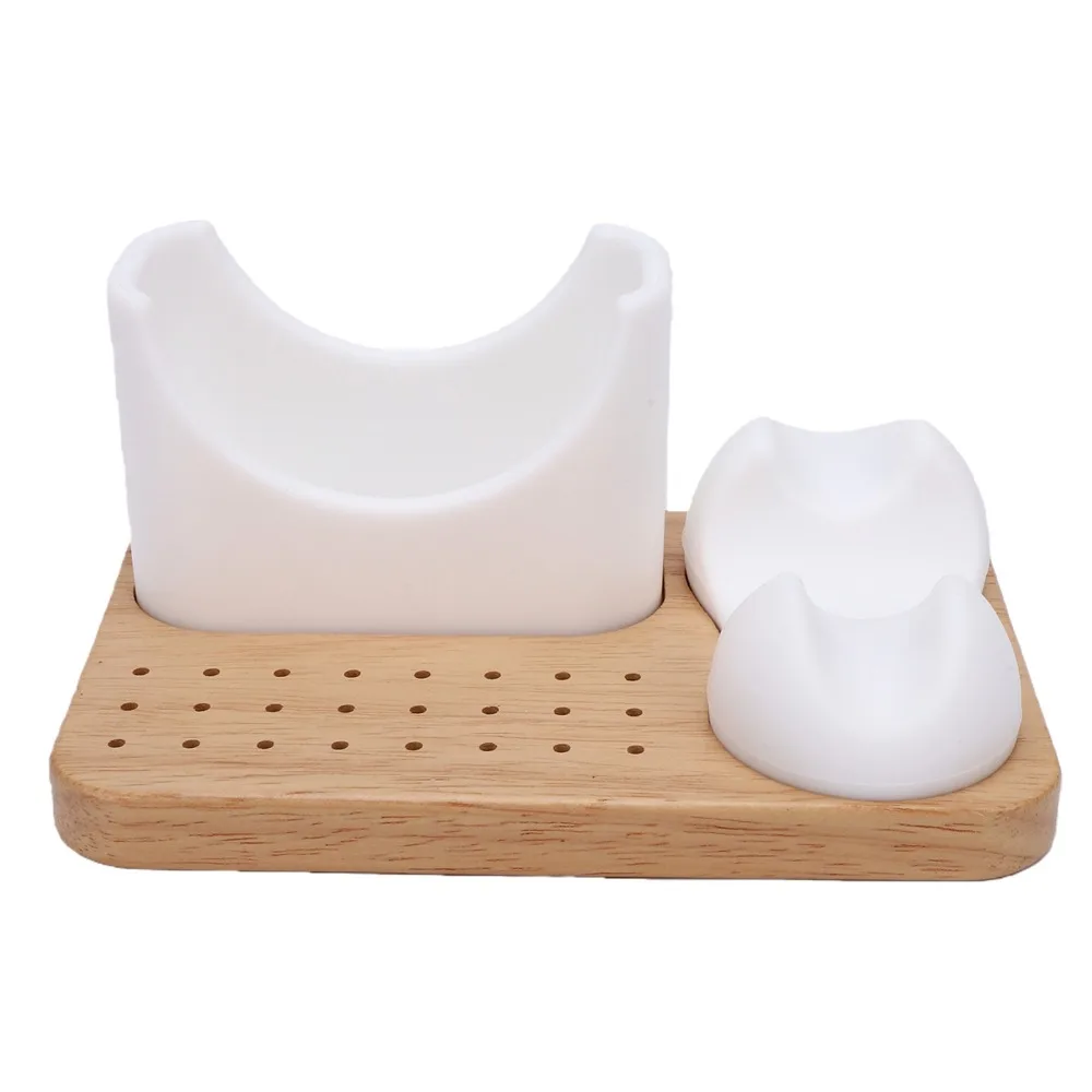 Silicone Sleeve Nail Drill Bit Holder Wood Base Soft Drill Bit Organizer Sturdy 24 Holes Universal Storage Box Home Salon Use - view 5
