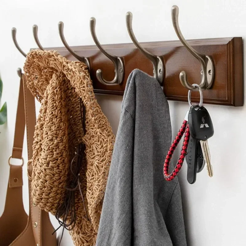 Bamboo Imitation Wood Wall Clothes Hanger Luxury Retro Clothing Storage Organizer Coat Racks Bedroom Living Room Furniture