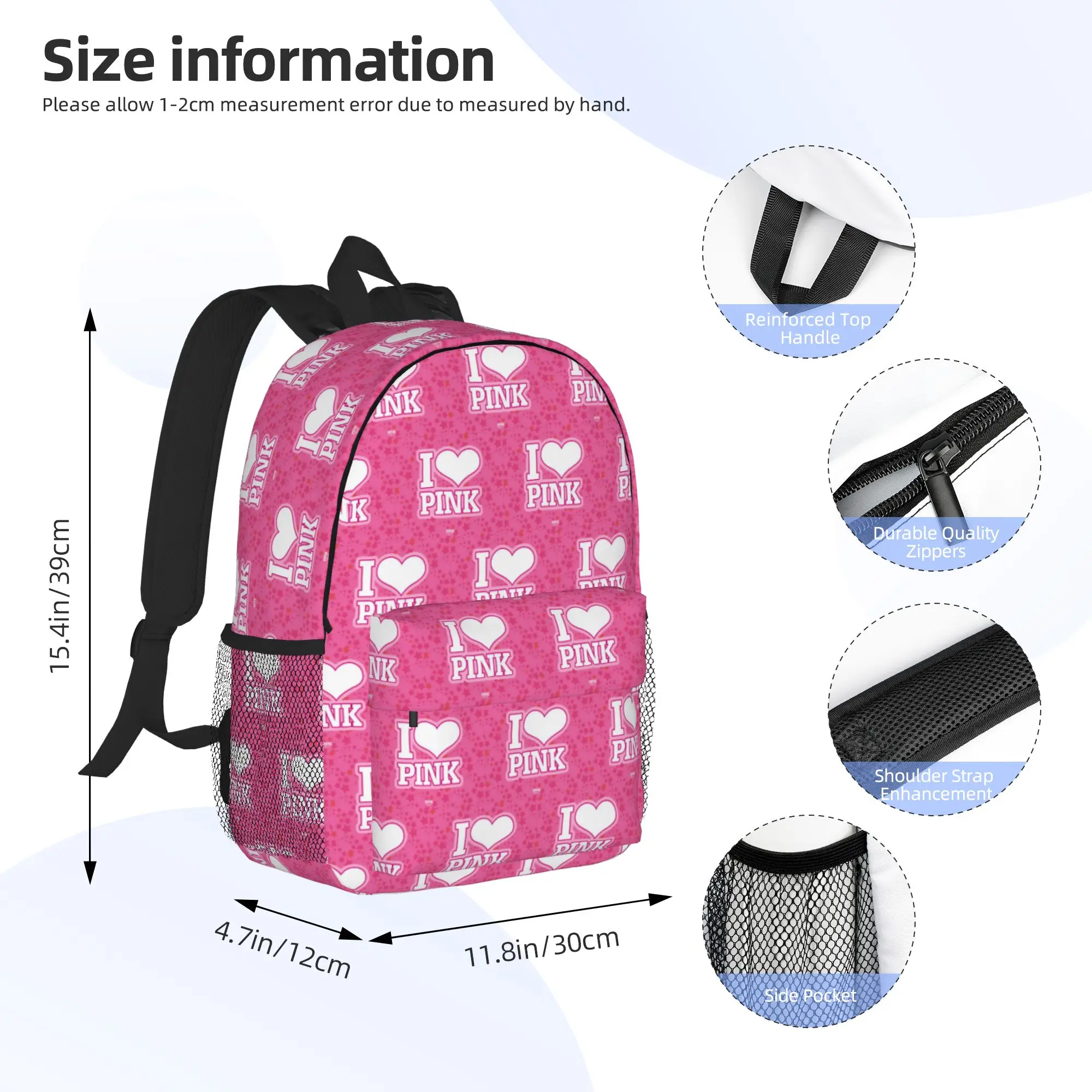 Love Pink  Backpack Hot Sale Daypack Large Capacity Boys Girls BookBag Shoulder Bags for Men Women School Bag