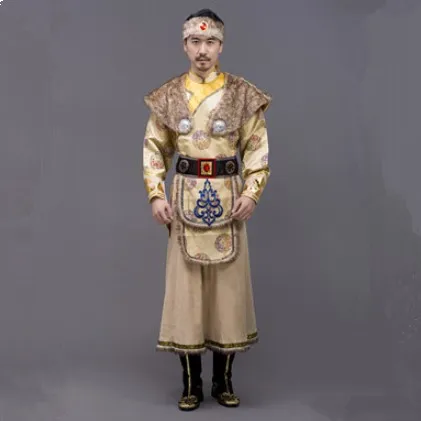 중국 빈티지 몽골 의상 남성용 왕자 코스프레 의류 할로윈 전사 민족 의상