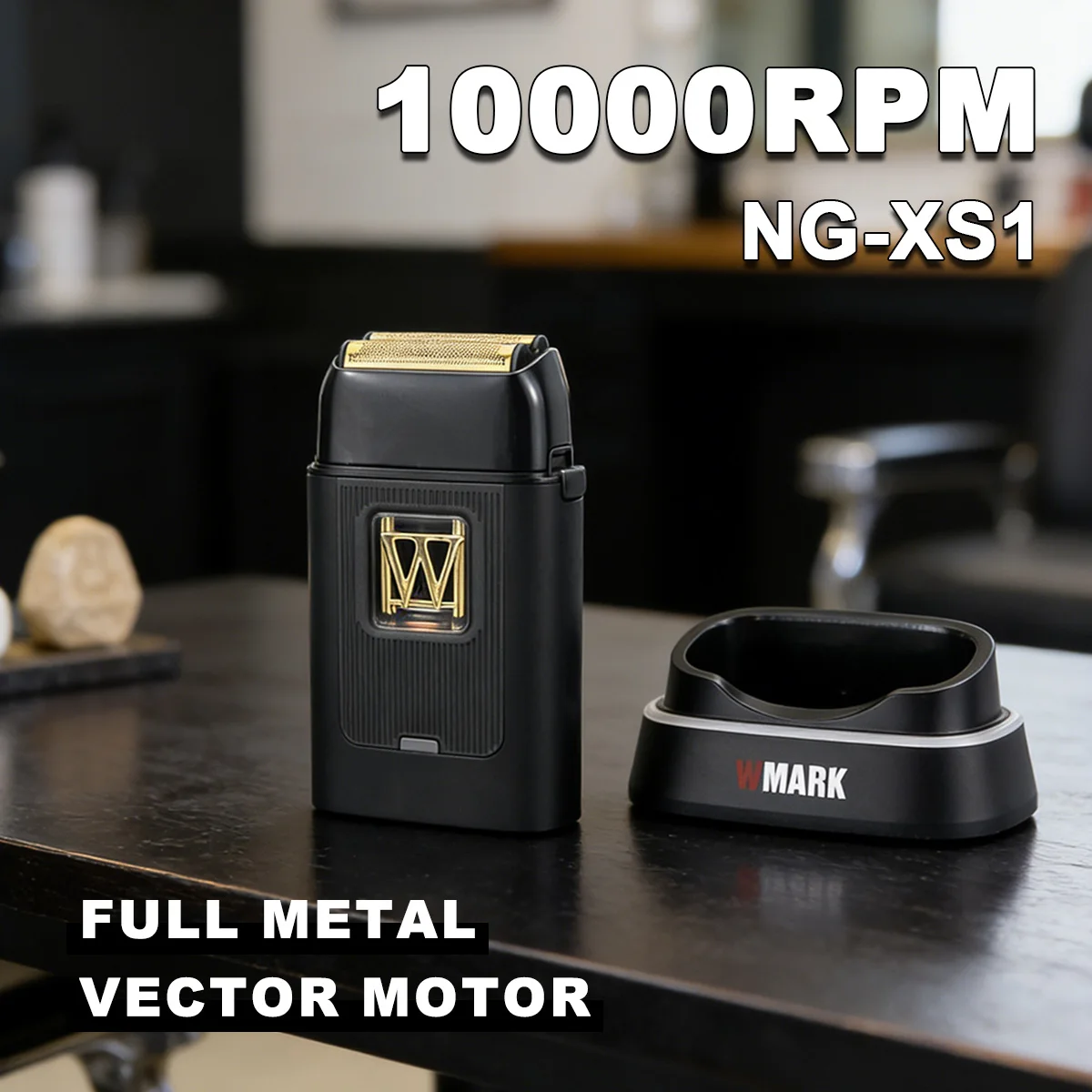 

Электробритва WMARK NG-XS1 для мужчин, 10000 об/мин, магнитный векторный двигатель, цельнометаллический корпус с зарядной базой, машинка для стрижки бороды