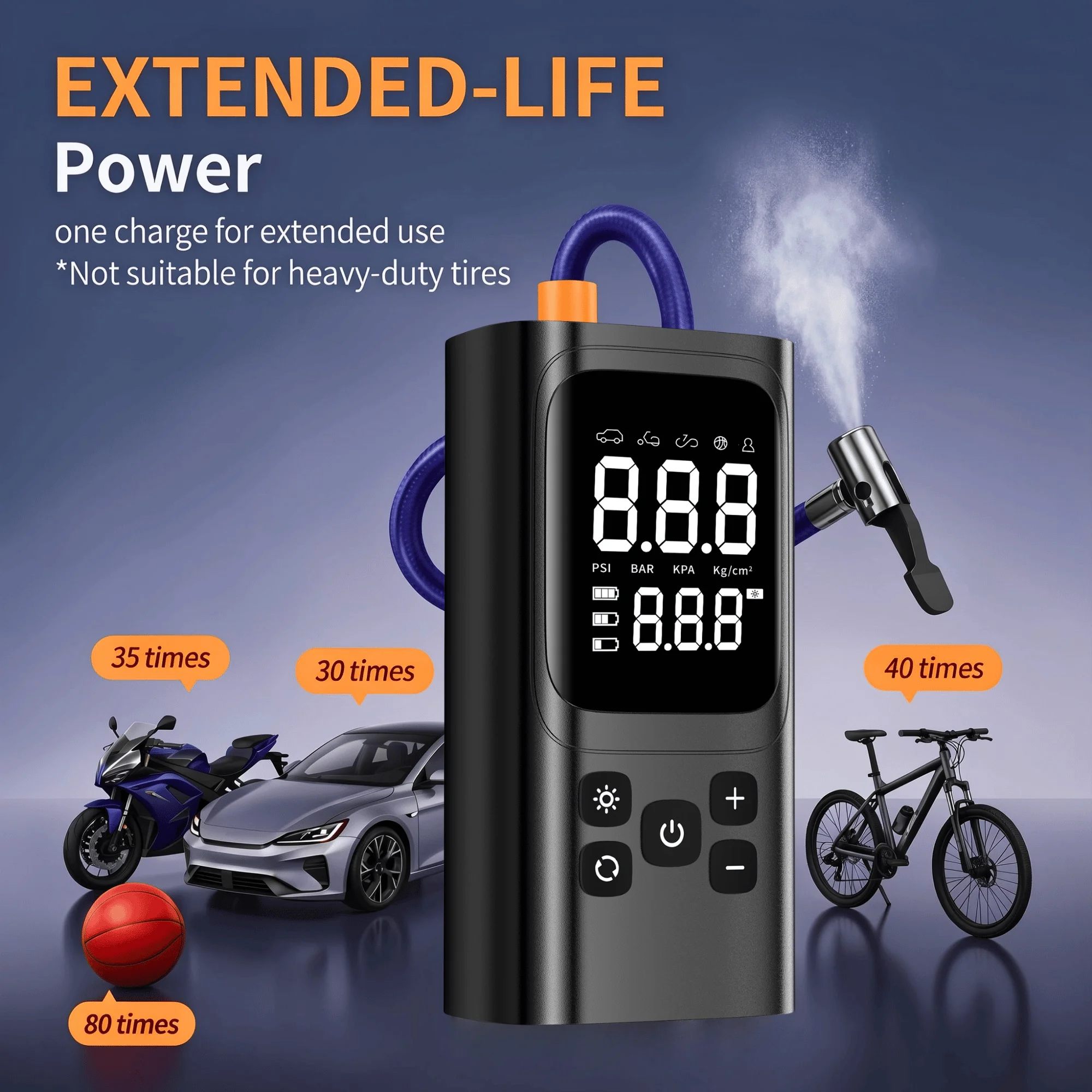 3X Faster Cordless Tire Inflat - огляд і ціна Car Portable Tire Inflator
