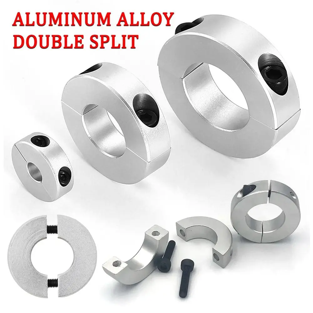 1Pcs Aluminum Alloy Fixed Locking Limit Ring 6-20mm Diameter Double Split Shaft Collar Separate Optical Axis with Screws