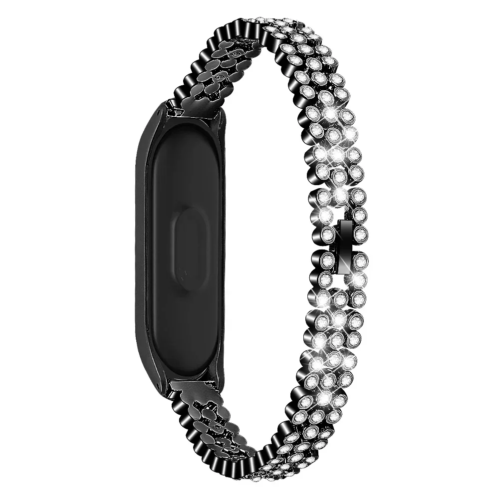 Watch Strap for Xiaomi Mi Band 8 7 6 5 4 3 Wristband Women Diamond Metal Bracelet Wrist Straps MiBand 3 4 5 6 7 8 Accessories