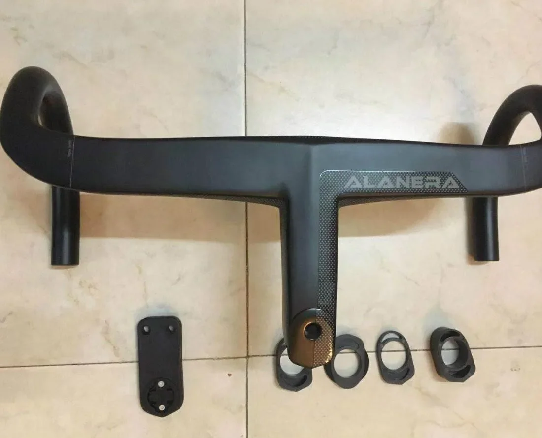 HOT!2021 ALANERA New Paint Carbon Road Handlebar Super Light Integrated Carbon Handlebar For 28.6mm Fork Steer With Spacers