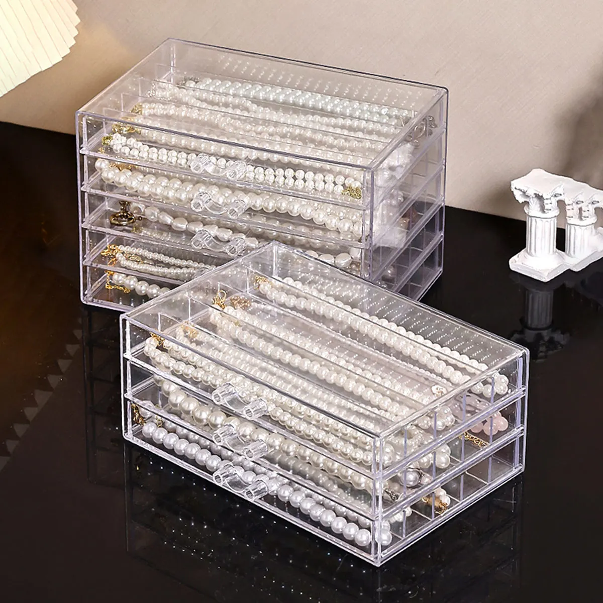 Transparent Necklace Storage Box for Jewelry