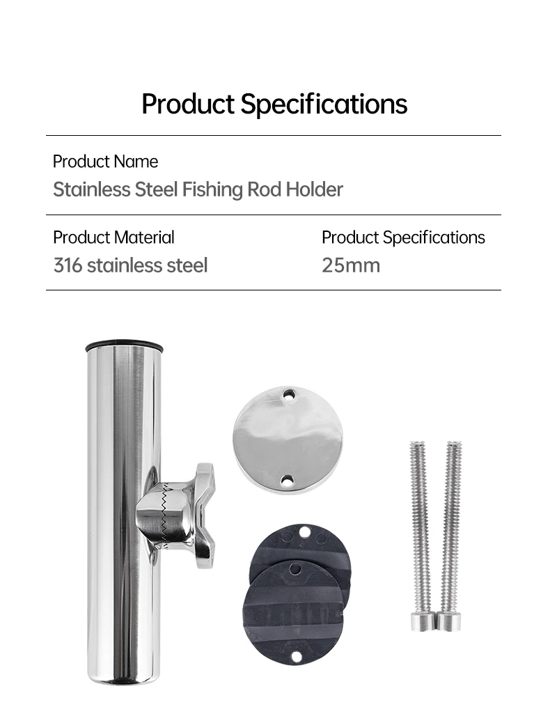 Boot Zubehör Angelrute Halter Clamp Seite Montieren 7/8 "-1" Schiene Marine Boot Edelstahl Stange Pole halterung Werkzeug – Detail 9