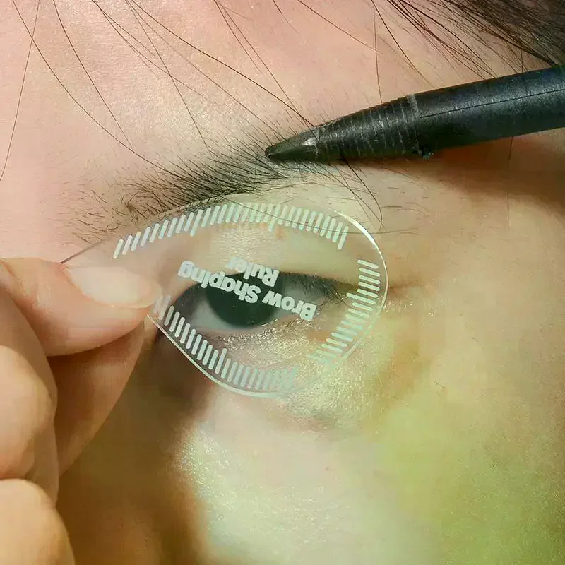 Strumento per la mappatura delle sopracciglia con arco a goccia, modello di righello per modellare le sopracciglia da 1 minuto, stencil, disegno rapido, PMU, sopracciglio, tratti di capelli, eyeliner