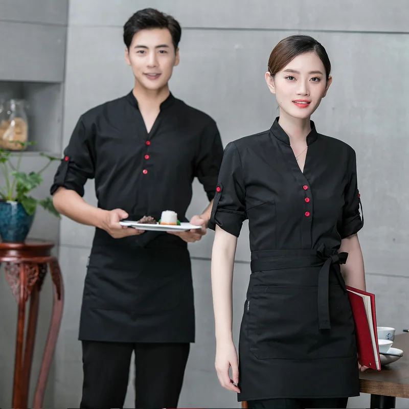 

Novel Dingheng Waiter Long Sleeve Autumn and Winter Clothes Female Catering Hotel Hot Pot Restaurant Farmhouse Tea Ho