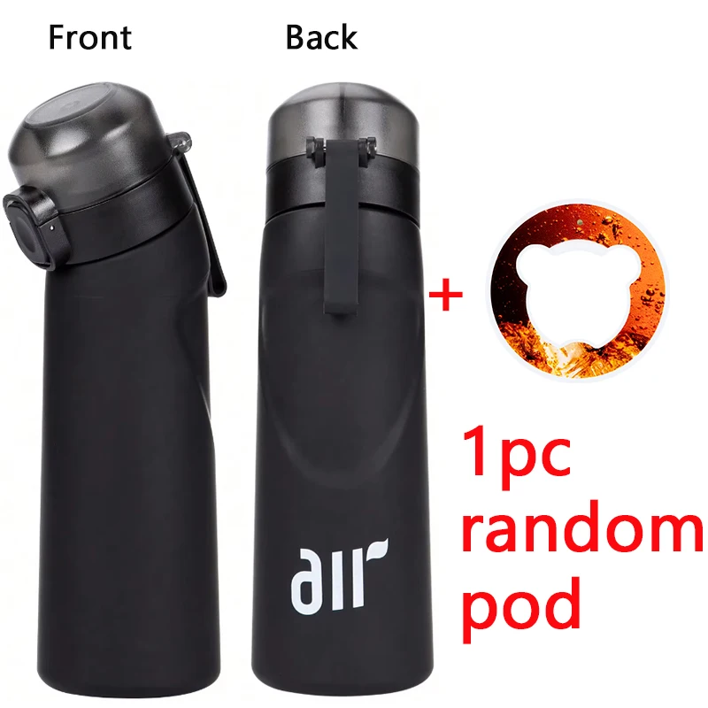 1 st Lucht Waterfles Met 1 st Willekeurige Smaak Pod Sport Mode Stro Plastic Beker Lekvrij voor Outdoor Sport Fitness