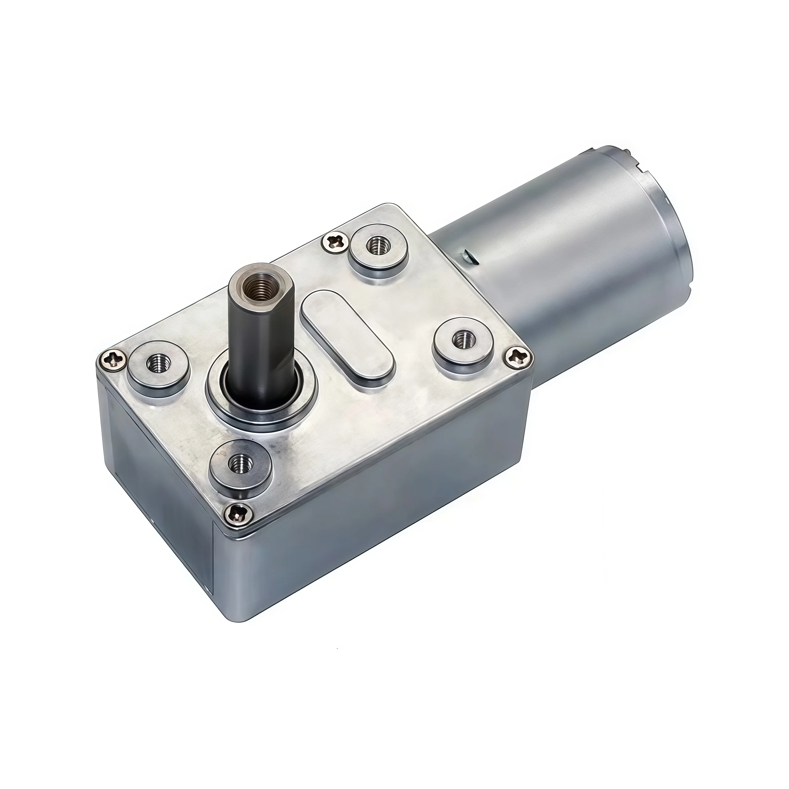 The JGY-370 DC gear motor is a miniature right-angle worm gear low and slow 6V, 12V and 24V motor with a small size