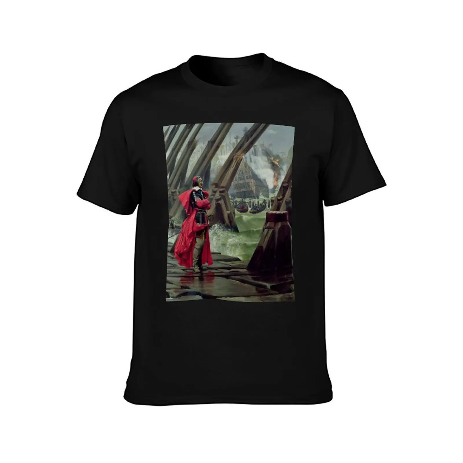 Cardinal Richelieu at the Siege of La Rochelle - Henri Paul Motte T-Shirt, Summer Casual Cotton Tee, Oversized Streetwear Tops