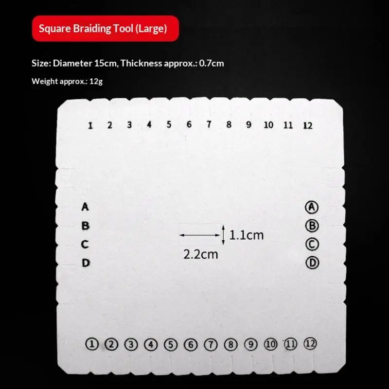 4 Stück Flecht-Scheiben, runde und quadratische Kumihimo-Perlen-Scheiben, Flecht-Platten, DIY-Armband-Webplatte – Detail 9