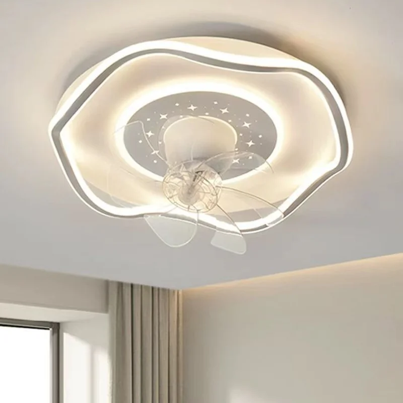 Modern Smart Ceiling Fan Nordic Bedroom LED Ceiling Fan With Light And Remote Control Dimmable Fan Light Living Room Decor