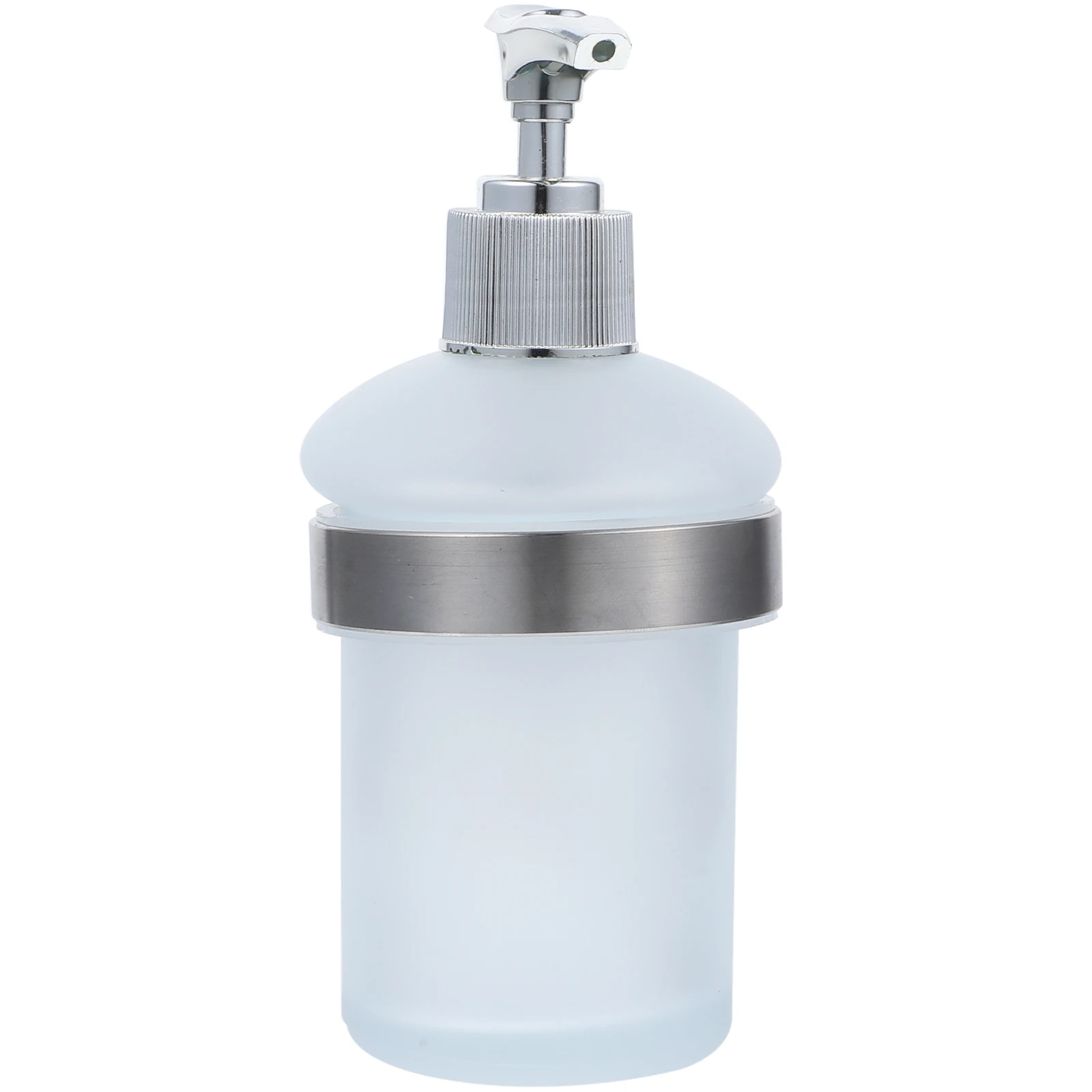 

Stainless Steel Soap Dispenser Wall Mounted Thick Glass Bottle Large Capacity Steady Holder Easy Installation Bathroom