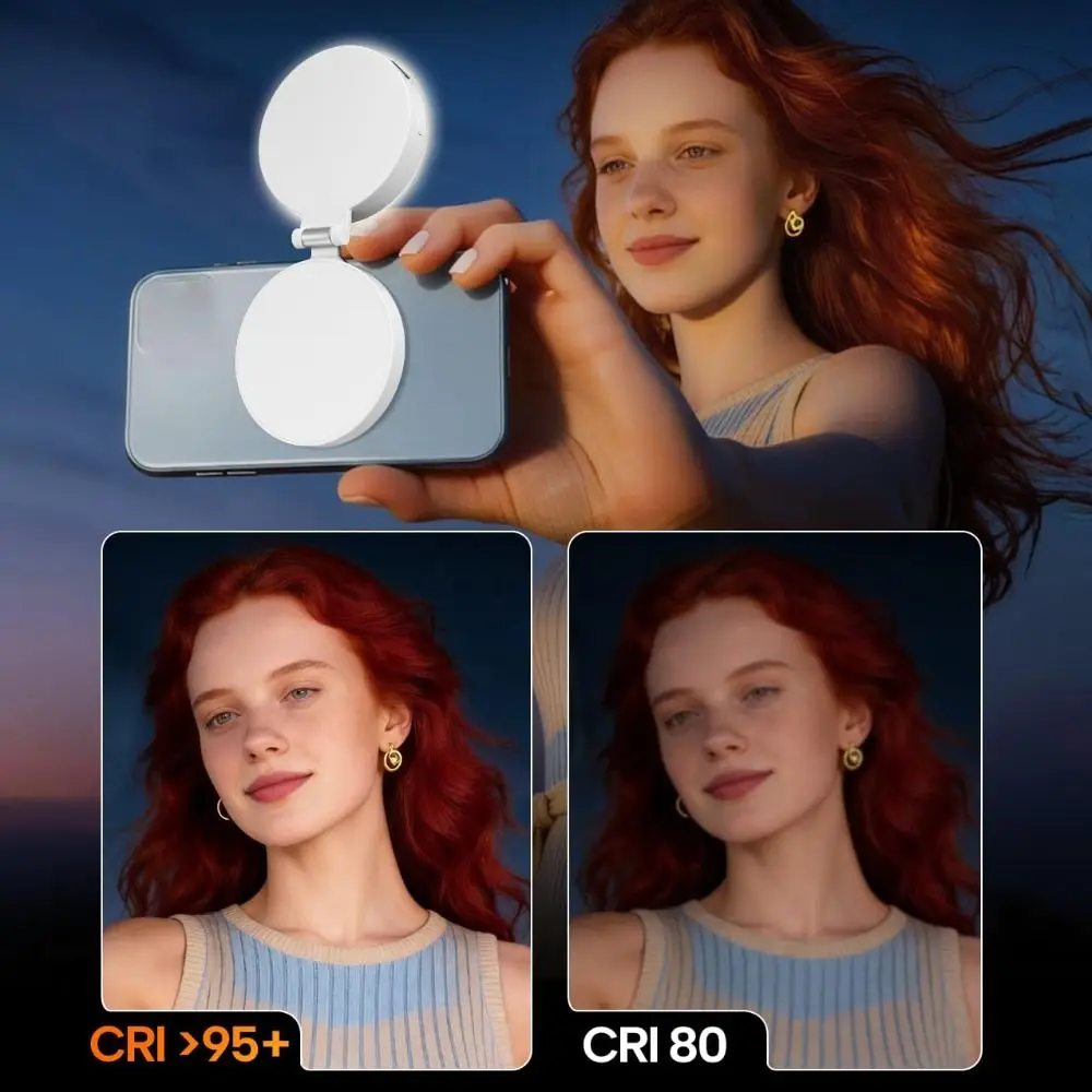 

Adjustable Brightness Magnetic Selfie Light 3 Modes 360° Rotation Magnetic Fill Light Detachable LED Mini Selfie Light