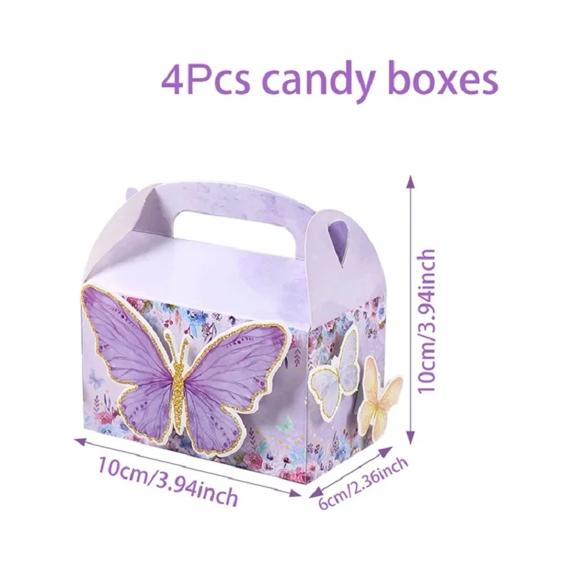 Farfalla Party valigia Candy Gifts Bags sacchetto di imballaggio per biscotti Happy Birthday Party Decor Kids Baby Shower Girl ButterflySupplies