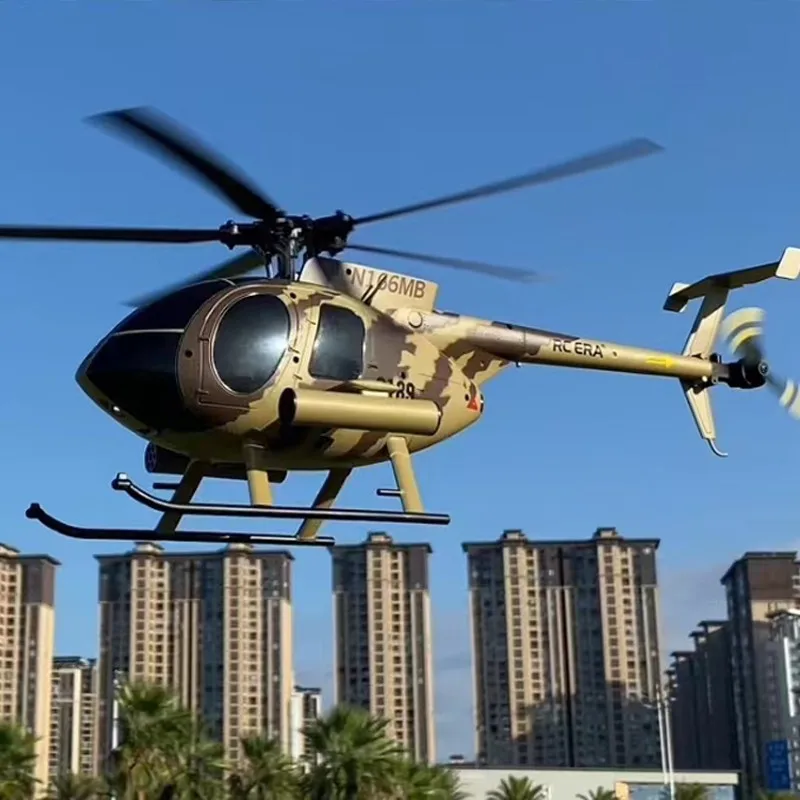 1:28 C189 RC Helicopter MD500 Brushless Motor Dual-motor Remote Control Model 6-Axis Gyro Aircraft Toy One-click Takeoff/landing