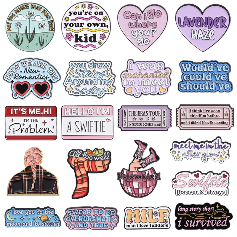 Alfileres esmaltados de cantante femenina, álbum de música, colección de cintas líricas, broches de Metal, insignia de solapa, joyería de moda, decoración, regalos para seguidores