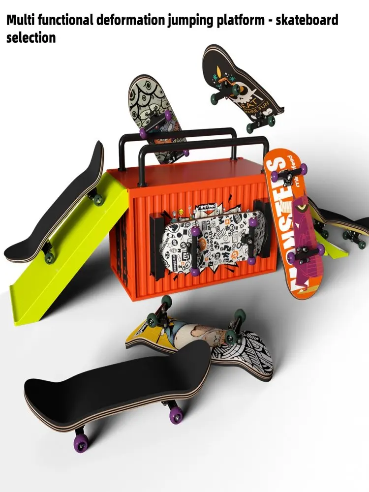 9020 Piattaforma di salto con deformazione di stoccaggio Skateboard in acero a cinque strati con ponte con cuscinetto Giocattolo con staffa metallica per effetti speciali