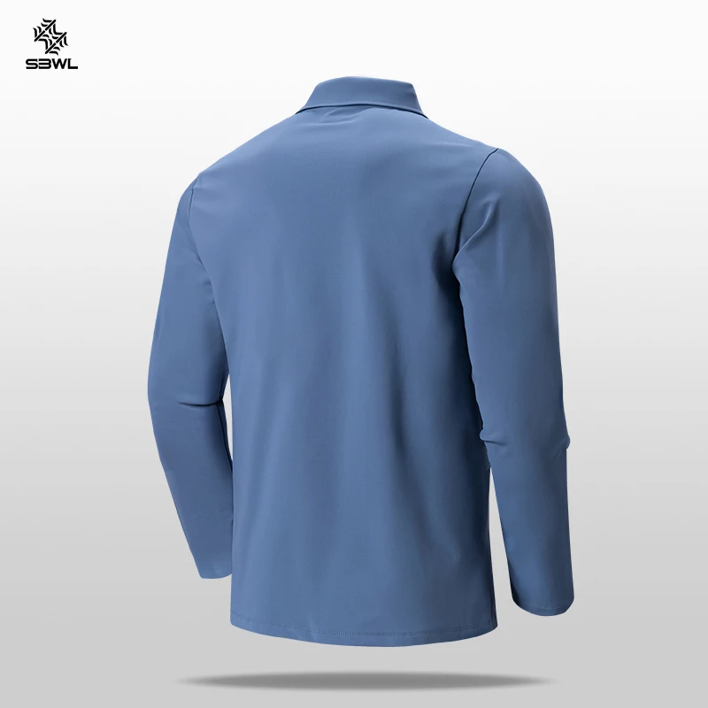 SBWL Autumn and winter outdoor high quality golf elastic long sleeve POLO shirt Fashion base office casual POLO T-shirt Tops