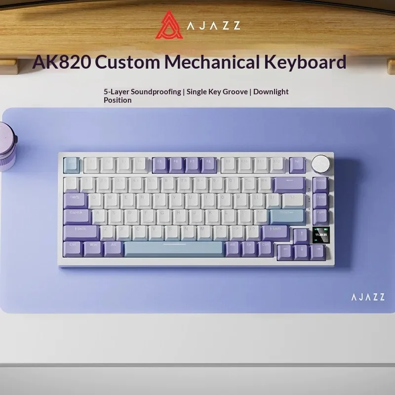 لوحة مفاتيح ميكانيكية Vortex Gear AJAZZ AK820pro 75 سلسلة هوت تراجع المكونات في سماعة لاسلكية تعمل بالبلوتوث ثلاثة أوضاع لوحة مفاتيح مكتب الألعاب