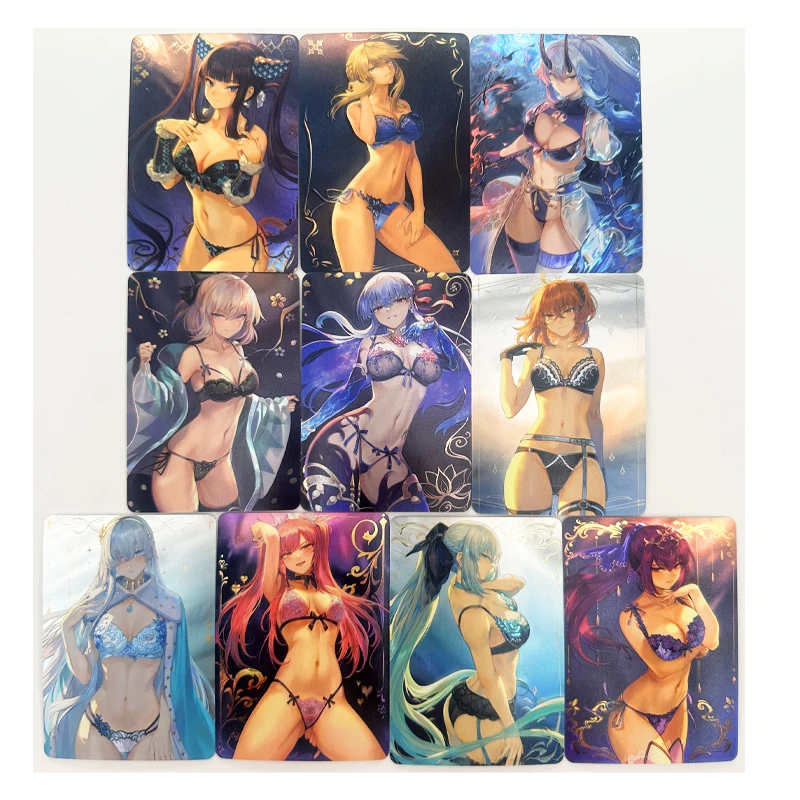 10pcs/set Photolithography Process DIY Homemade Sexy Beauty Second Round FATE FGO Collectible Cards Gift Toys