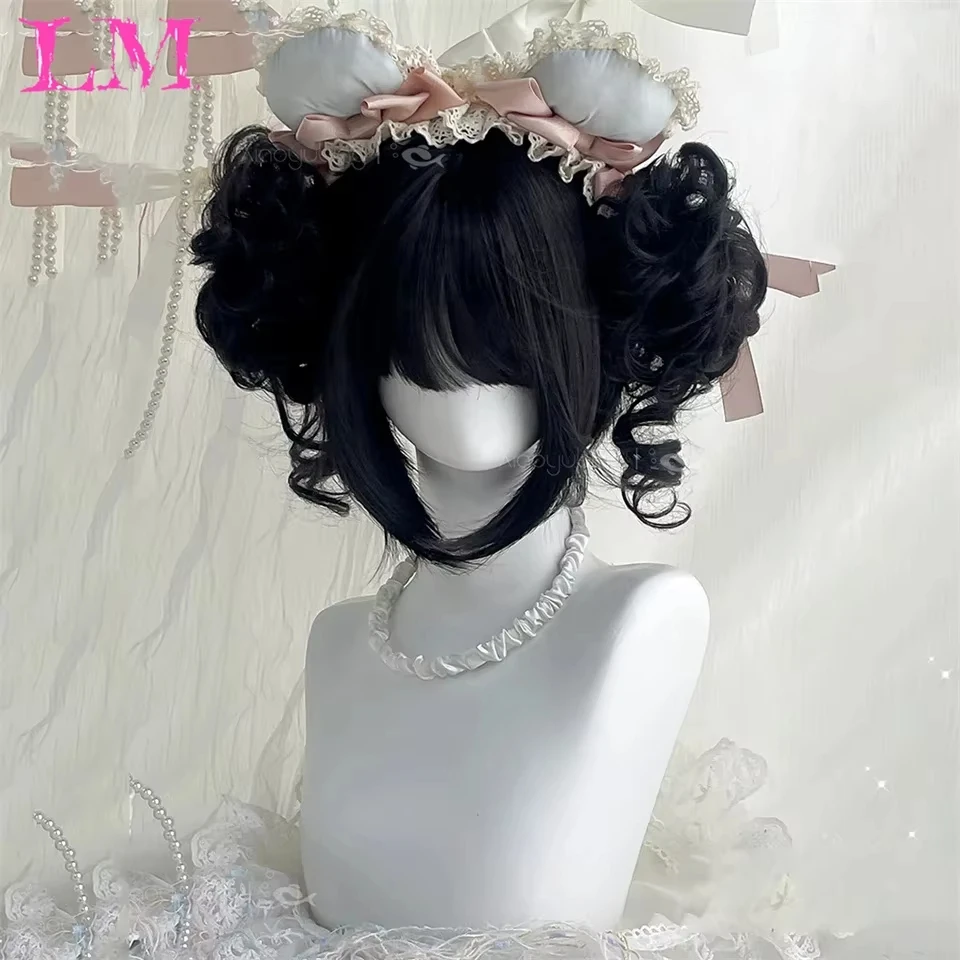 LM Synthetic Short Straight Wig Ginger Brown Bob Wig With Straight Bangs Ladies Cosplay Daily Natural High Temperature Silk Wig