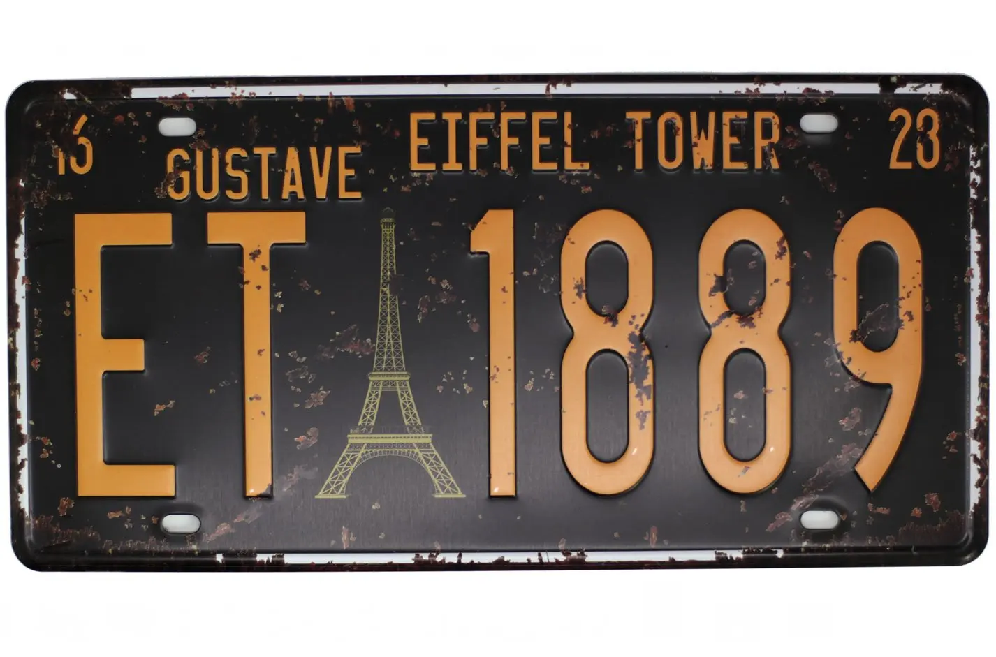 

I Gustave Paris Tower ET 1889 Vintage Metal Tin Sign Auto License Plate, Size 15x30cm