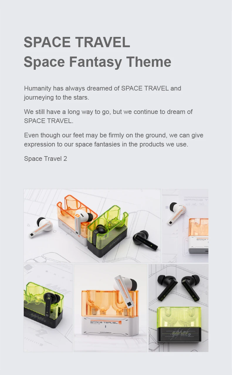 MOONDROP Space Travel 2 HiFi Noise-Cancelling TWS kabelloser Kopfhörer Bluetooth 6.0 ANC Low-Latency-Game-Modus SBC/AAC – Detail 3