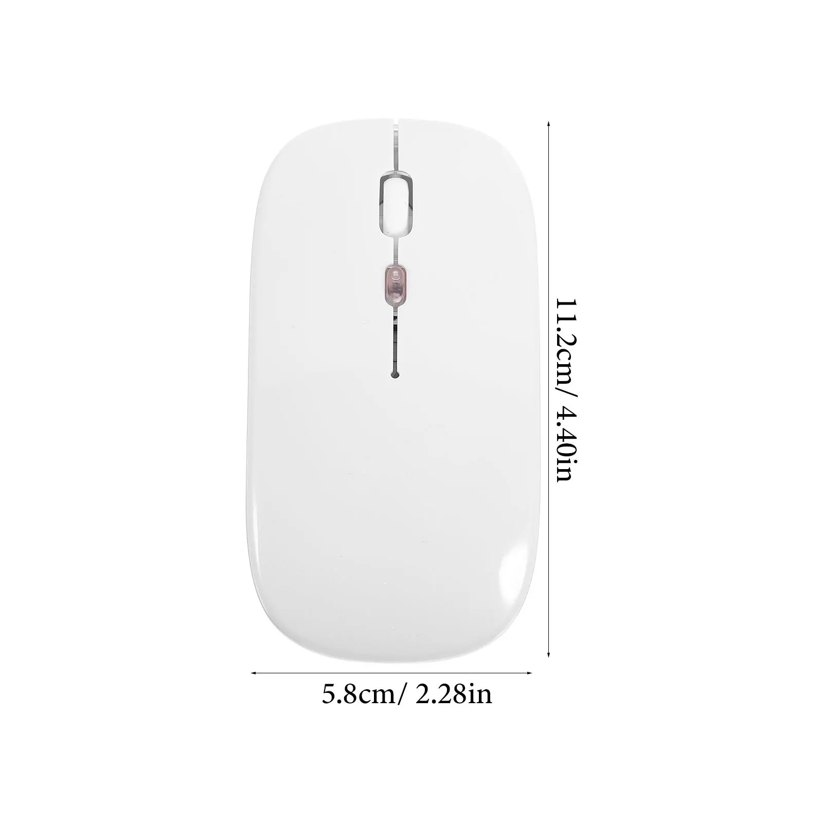 Mouse di ricarica wireless da 2,4 g Mouse per computer portatile silenzioso ultrasottile bianco Mouse wireless a risparmio energetico per sonno profondo