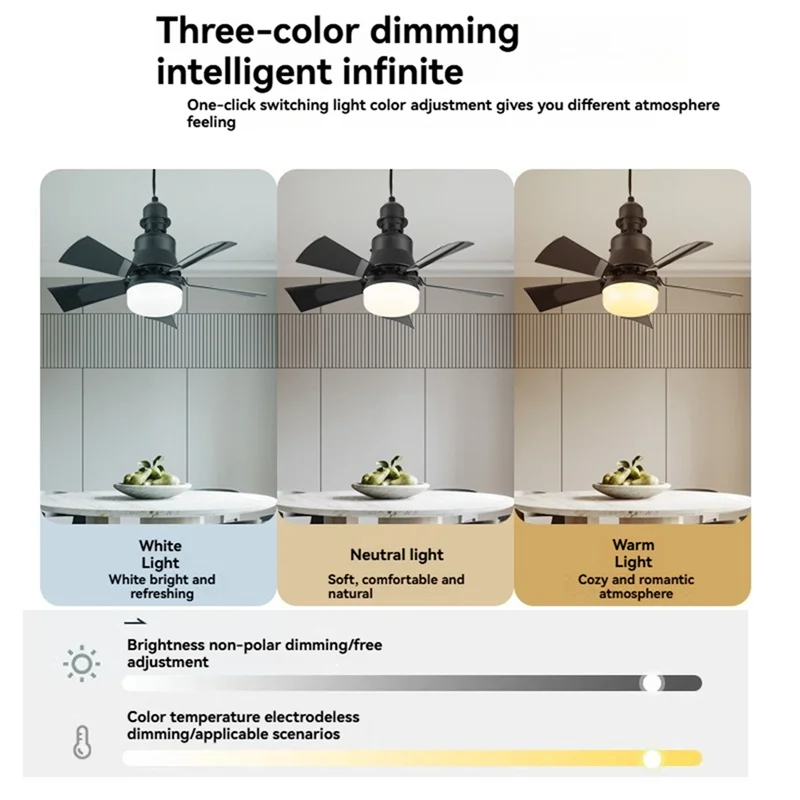 Luce ventola AK25-Socket con distanza telecomando 5M E27 Base LED dimmerabile a 3 velocità Tensione 85-265V 40W